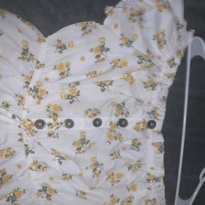 Yellow flower white romper